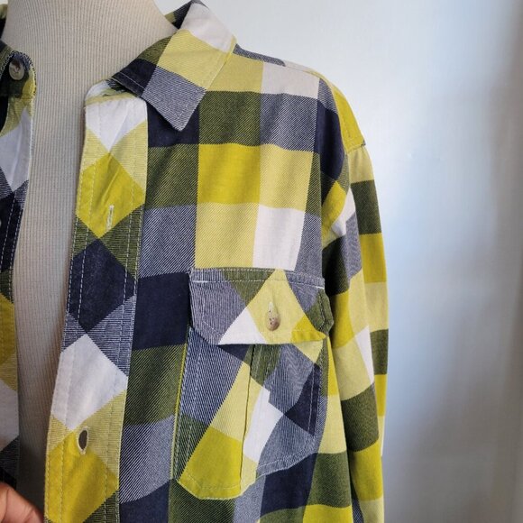 Ruff Hewn Yellow Plaid Long Sleeve Button-down Shirt (Size XL) - Picture 7 of 16
